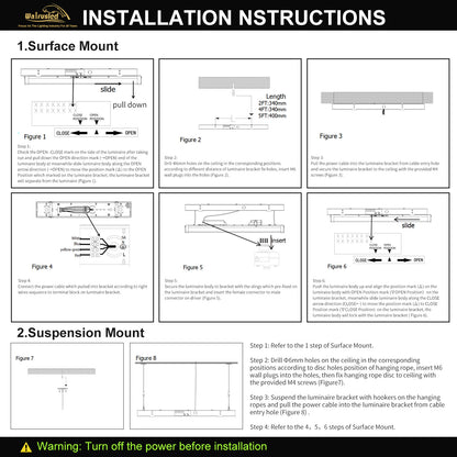 Walrusled 4FT Motion Sensor LED Patio Wraparound Emergency Batten Light w/Remote, Power Selectable, 20W/40W 2500lm/5000lm, Battery Backup, 5000K, IP20, Dimmable 4 Foot LED Office Wrap Around Batten Light Fixture, 120CM Flush Mount LED Garage Ceiling Light