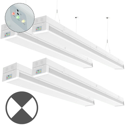 Walrusled 4FT LED Kitchen Wraparound Emergency Batten Light Fixture, Power Selectable 20W/40W 2500lm/5000lm, Battery Backup, 5000K, IP20, 4 Foot LED Garage Wrap Around Batten Light Fixture, 120CM Flush Mount LED Closet Stairwell Patio Batten Ceiling Light