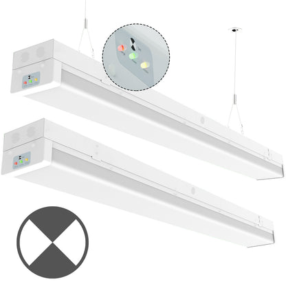 Walrusled 4FT LED Kitchen Wraparound Emergency Batten Light Fixture, Power Selectable 20W/40W 2500lm/5000lm, Battery Backup, 5000K, IP20, 4 Foot LED Garage Wrap Around Batten Light Fixture, 120CM Flush Mount LED Closet Stairwell Patio Batten Ceiling Light