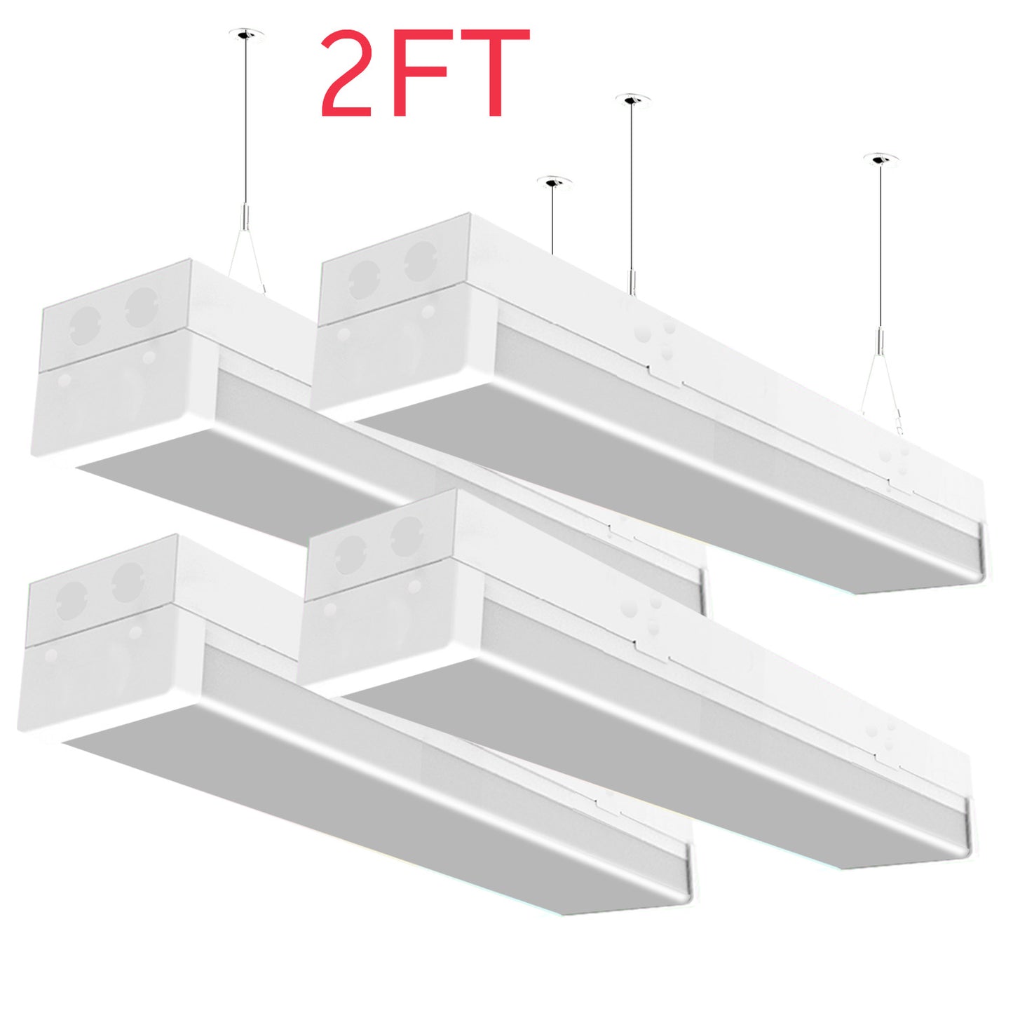 Walrusled 2FT LED Kitchen Wraparound Batten Light Fixture, 2 Wattages/2 Lumens Selectable, 10W/20W, 1250lm/2500lm, 5000K, 100-277V, IP20, 2 Foot LED Garage Wrap Around Batten Light Fixture, 60CM Flush Mount LED Closet Stairwell Patio Carport Ceiling Light