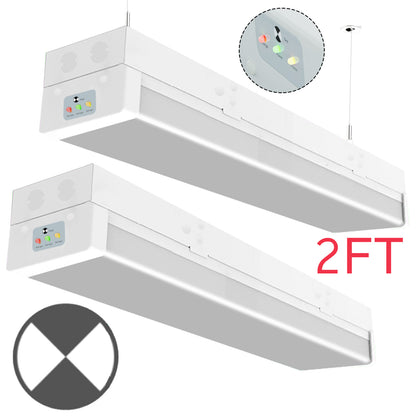 Walrusled 2FT LED Kitchen Wraparound Emergency Batten Light Fixture, Power Selectable 10W/20W, 1250lm/2500lm, Battery Backup, 5000K, IP20, 2 Foot LED Garage Wrap Around Batten Light Fixture, 60CM Flush Mount LED Closet Stairwell Patio Batten Ceiling Light