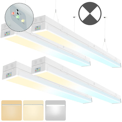 Walrusled 4FT LED Kitchen Wraparound Emergency Batten Light Fixture, 3 CCT Power Selectable, 20W/40W, 2500lm/5000lm, Battery Backup, 3000K/4000K/5000K, IP20, 4 Foot LED Garage Wrap Around Batten Light Fixture, 120CM Flush Mount LED Stairwell Ceiling Light