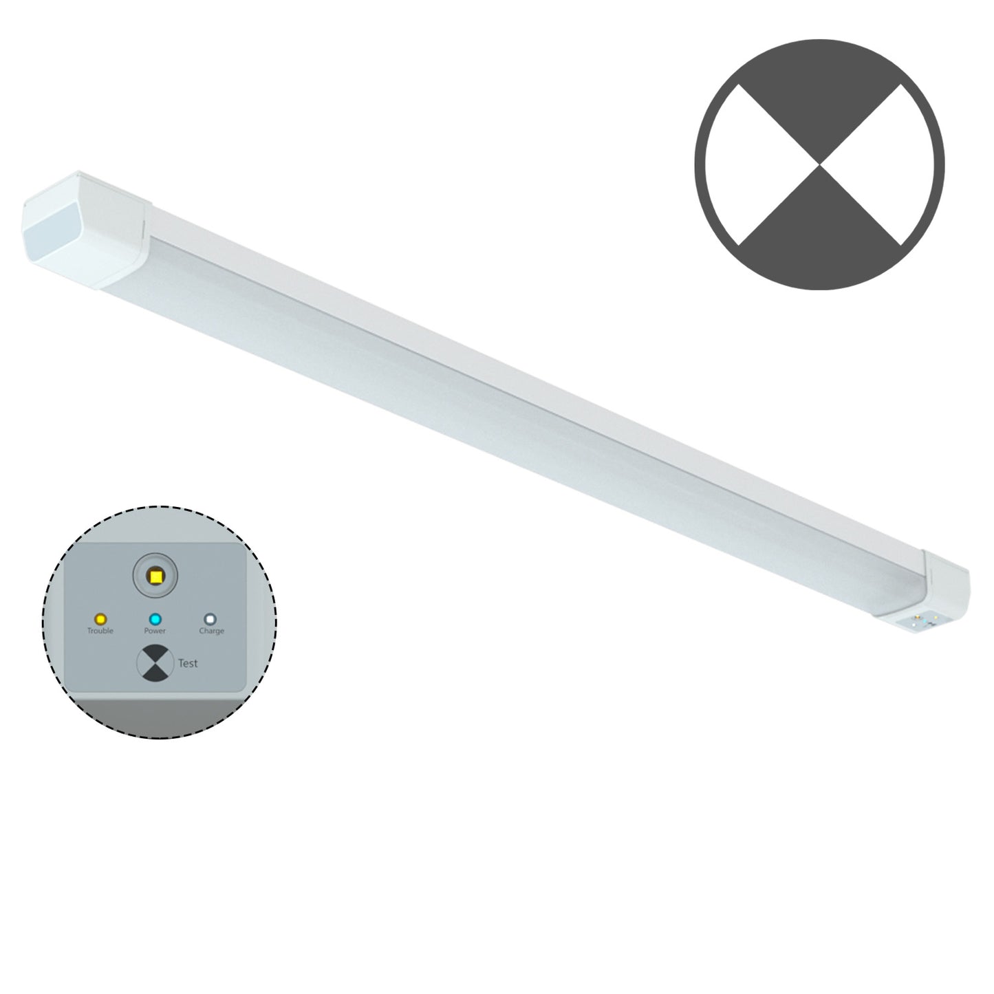 Walrusled 4FT LED Tri Proof Emergency Batten Light, Power Selectable, 20W/40W, 2500lm/5000lm, Battery Backup, 5000K, IP65, IK10, 4 Foot Garage LED Waterproof Vapor Tight Linear Tube Light Fixture, 120CM Flush Mount Tunnel Led Vapor Proof Ceiling Light