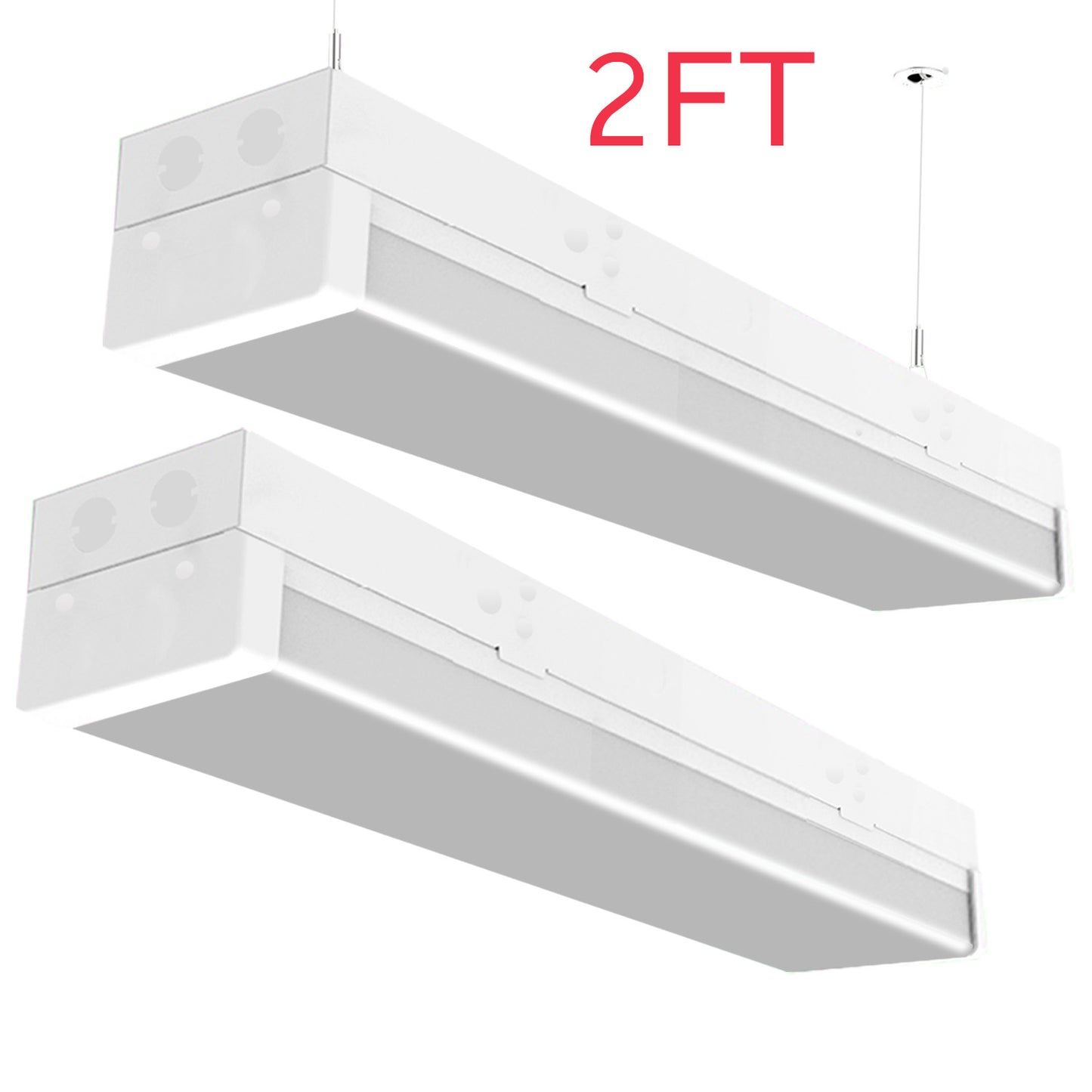 Walrusled 2FT LED Kitchen Wraparound Batten Light Fixture, 2 Wattages/2 Lumens Selectable, 10W/20W, 1250lm/2500lm, 5000K, 100-277V, IP20, 2 Foot LED Garage Wrap Around Batten Light Fixture, 60CM Flush Mount LED Closet Stairwell Patio Carport Ceiling Light