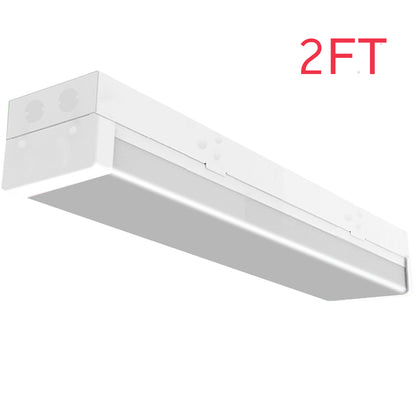 Walrusled 2FT LED Kitchen Wraparound Batten Light Fixture, 2 Wattages/2 Lumens Selectable, 10W/20W, 1250lm/2500lm, 5000K, 100-277V, IP20, 2 Foot LED Garage Wrap Around Batten Light Fixture, 60CM Flush Mount LED Closet Stairwell Patio Carport Ceiling Light