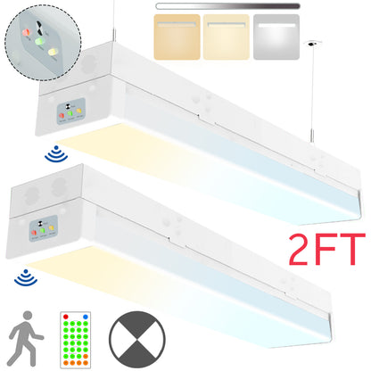 Walrusled Lampe d'urgence LED avec détecteur de mouvement de 0,6 m avec télécommande, puissance 3 CCT sélectionnable, 10 W/20 W, 1250 lm/2500 lm, batterie de secours, 3000 K/4000 K/5000 K, IP20, intensité variable, 60 cm, montage encastré Plafonnier LED